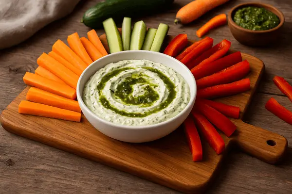 Frischkäsedip mit gemuesesticks