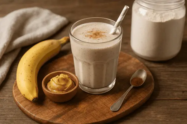 proteinshake-mit-whey-banane-erdnussbutter-und-zimt