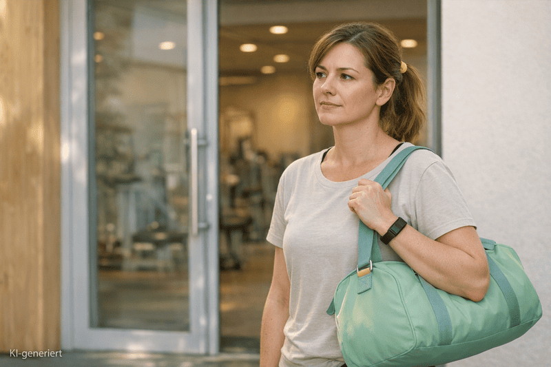 Frau Angst vor dem Fitnessstudio