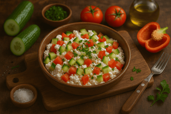 Hüttenkäse-Gemüsesalat